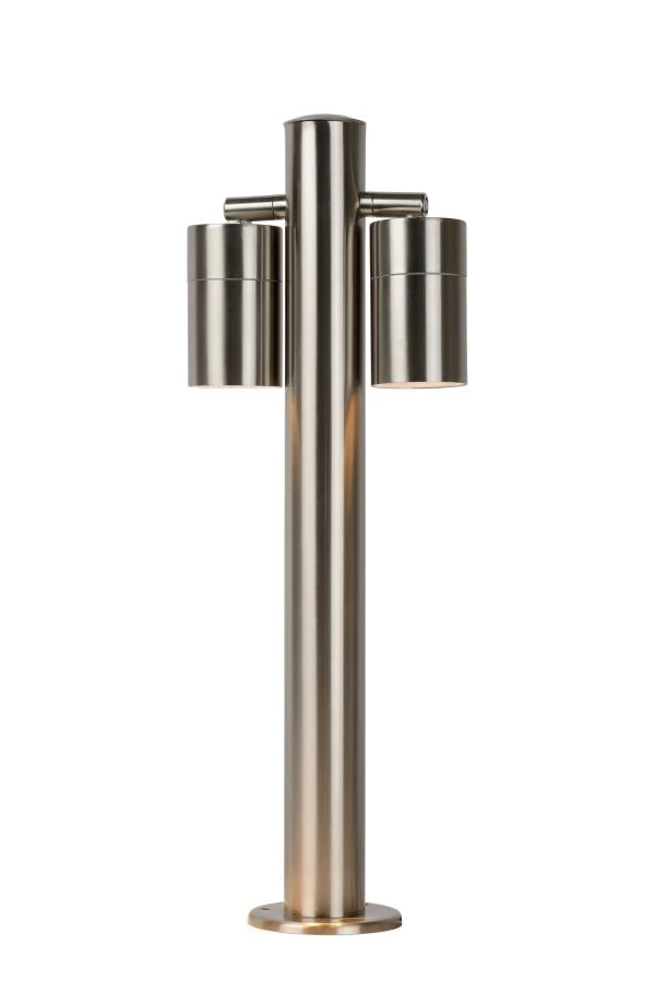 Lucide ARNE-LED - Bollard light - Ø 6,3 cm - LED - GU10 - 2x5W 2700K - IP44 - Satin Chrome - detail 1